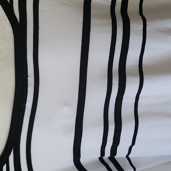 Cato white with black stripes wide neck 3/4 sleeve sweater NWT - Picture 5 of 11